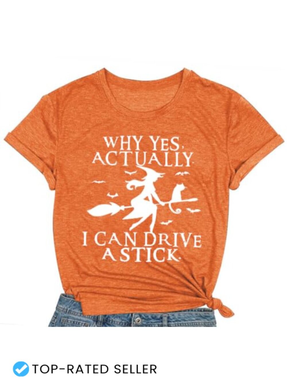 Women's Halloween T-Shirt Funny Sarcastic Witch Tee, Why Yes I Can Drive A
